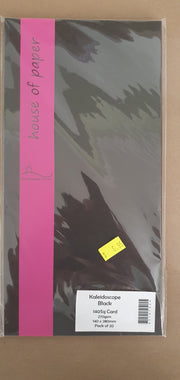 House of Paper 140sq Kaleidoscpe Black Card pack of 20